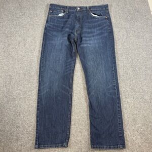 Levi's Jeans Men's 38x30 (Fits 36x30) Blue 505 Regular Fit Straight‎ Leg Stretch